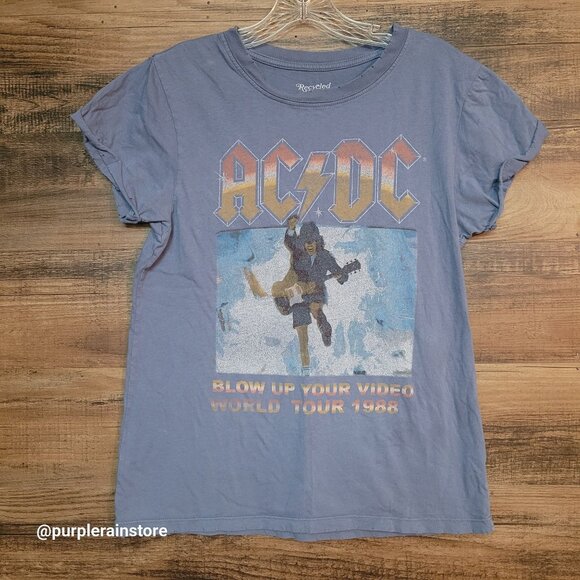 Recycled Karma ACDC Band 1998 World Tour T Shirt M Blow Up Your Video - Picture 1 of 9